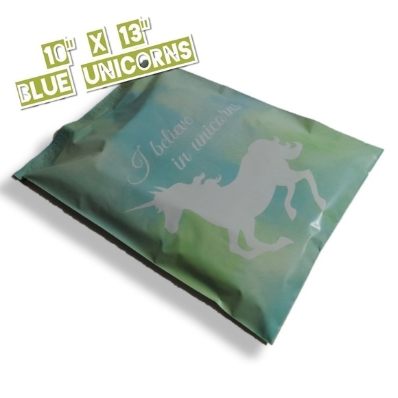 100 Blue Unicorns Poly Mailers 10x13 - Picture 2 of 3